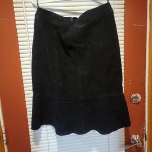 Pamela Mccoy Leather Skirt Black Women's Large